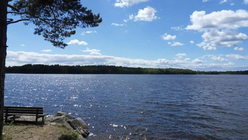 Hyra stuga vid Åsnen med bra fiske efter gädda, gös och abborre, lugn sjömiljö i Småland.